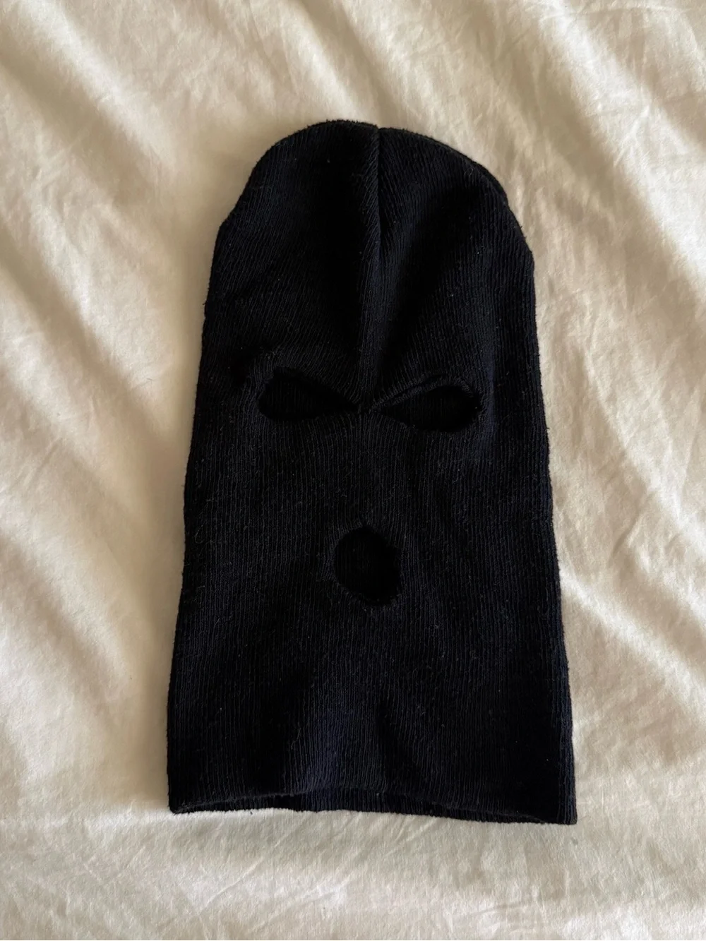 Black 3 Hole Ski Mask Balaclava Knit Face Cover Winter Tactical One Size y2k